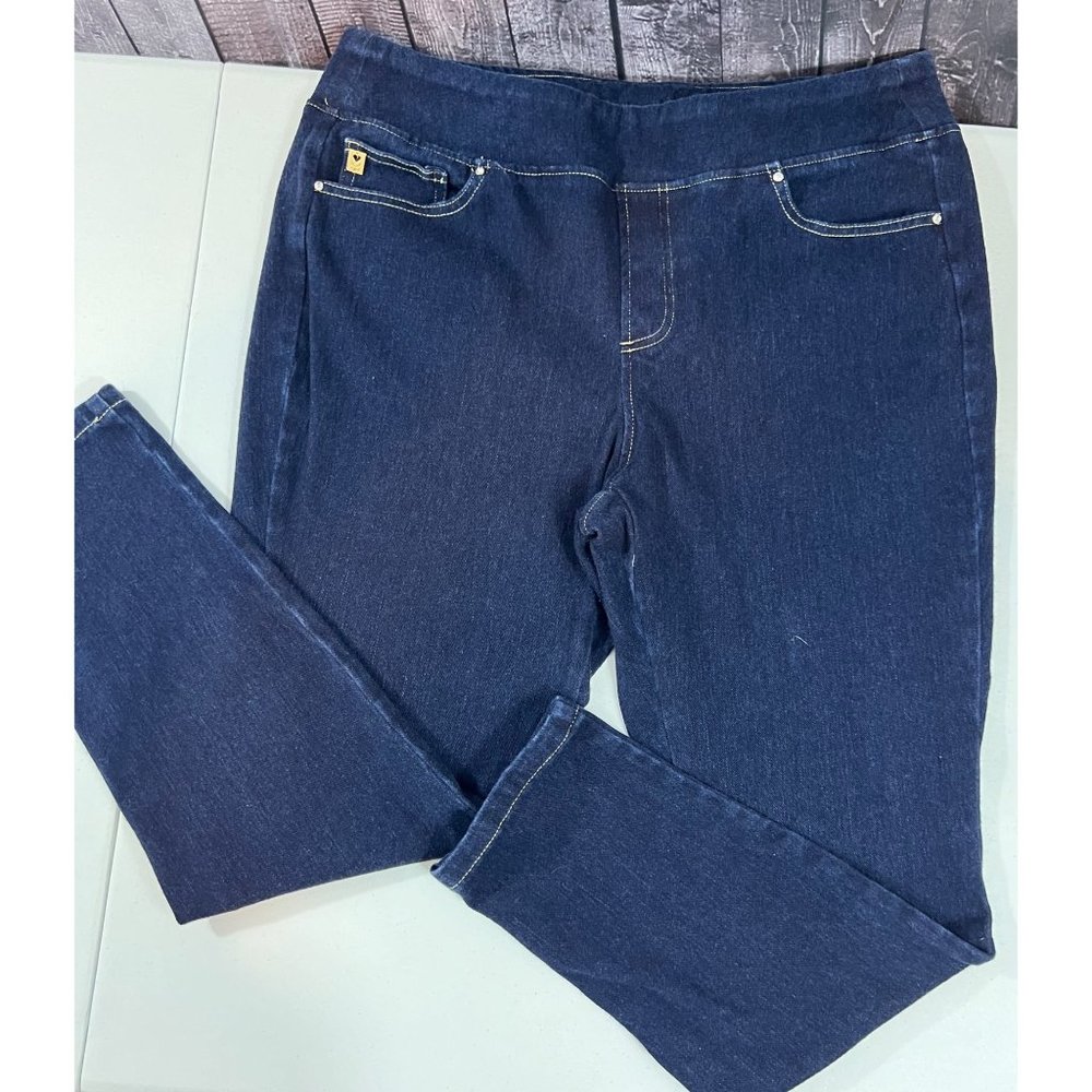Kim Gravel Belle Jeans Sz 18W Pull On Drk Blue